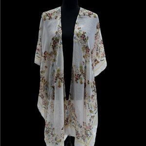 Woven Heart Sheer Floral Cover-Up